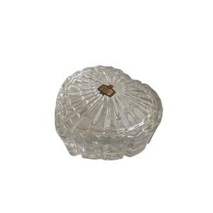 Zajecar 24% Lead Crystal Heart Shaped Trinket Vanity Box‎ Lid